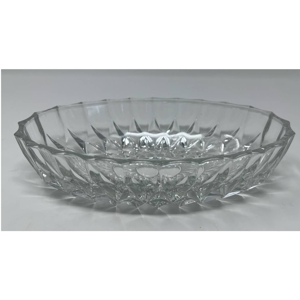 Clear Diamond Cut Oblong Dish 7‎ 1/2" Long x 2" Top